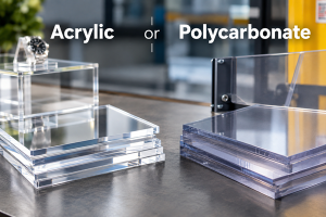 Acrylic and polycarbonate sheets compared for different uses.